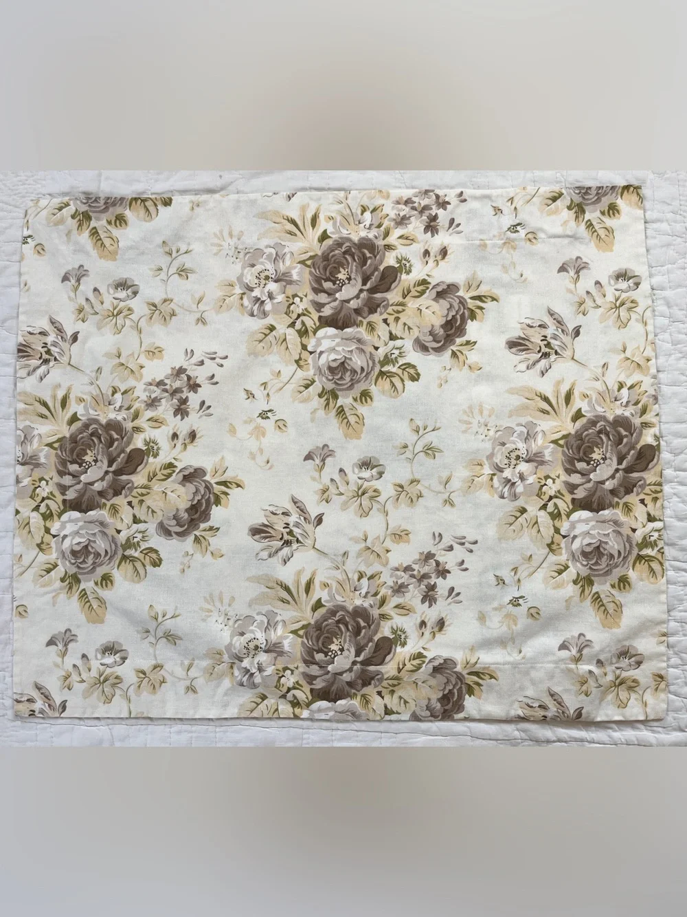 x2 Pottery Barn Hayden Floral Sham Standard Linen Cotton Ivory Beige Floral Rose